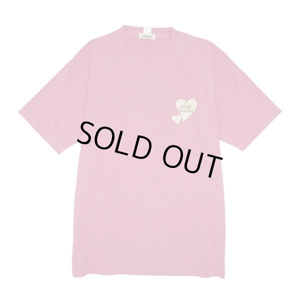 画像1: mindseeker WHITE HEART LOGO PIGMENT TEE / PINK (1)