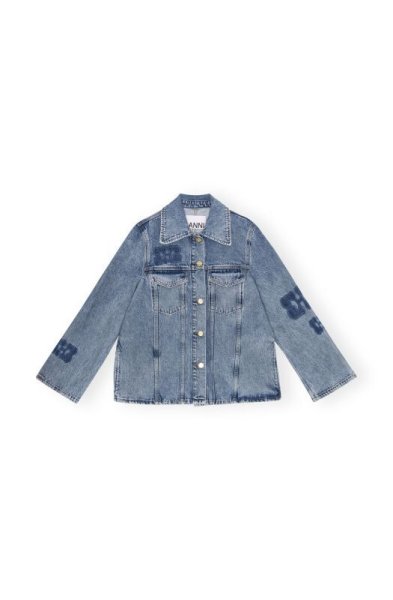 画像1: GANNI ガニー PATCH DENIM JACKET  (1)