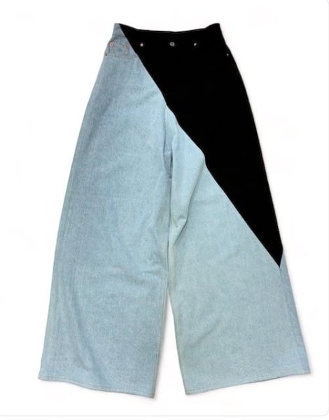 画像1: VETEMENTS Diagonal Cut Baggy Jeans (1)