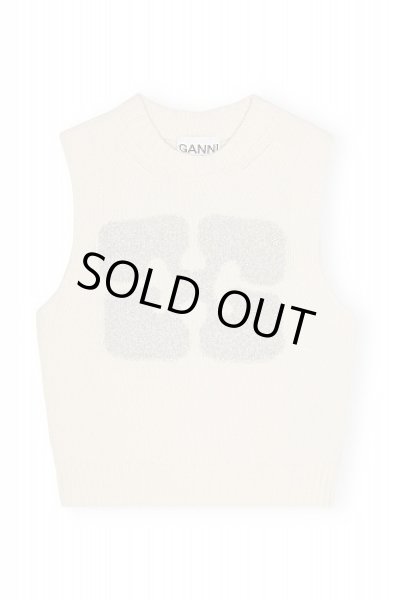 画像1: GANNI ガニーOFF WHITE GRAPHIC WOOL MIX VEST (1)