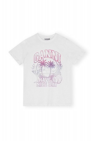 画像1: GANNI ガニー Basic Jersey Cocktail Relaxed T-shirt (1)