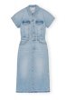 画像1: GANNI ガニー  Blue Denim Midi Dress (1)