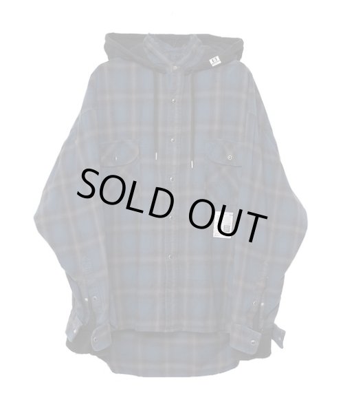 画像1: maison MIHARA YASUHIRO Hood Combined Check Shirt (1)