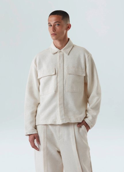 画像1: OSKLEN MEN'S オスクレン Textured Overshirt (1)