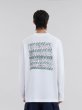 画像2: MARNI マルニ ホワイト オーガニックコットン製 長袖Tシャツ、Marni Scribbleモチーフ (2)