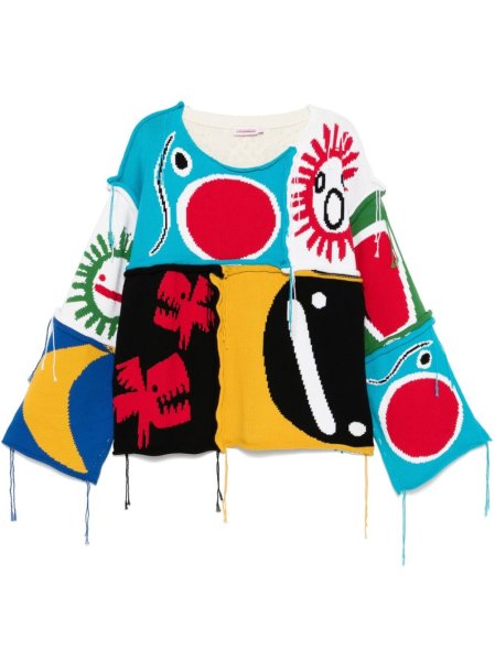 画像1: Charles Jeffrey LOVERBOY  PATCH CABLE KNIT JUMPER (1)