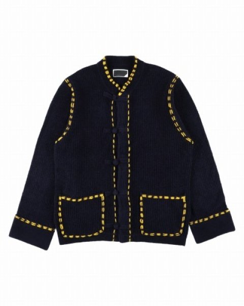 画像1: PHINGERIN フィンガリン  PG1 KUNGFU KNIT NAVY ジャケット (1)