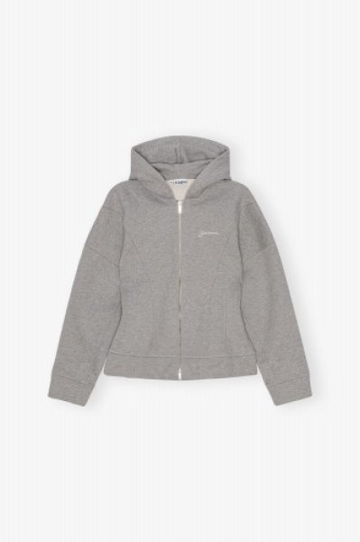 画像1: 【正規取扱店販売品】GANNI  ガニ―  Grey Fleece Zip Hoodie　ご注文確認後即日発送・送料無料 (1)