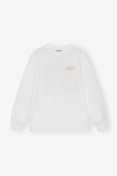 画像1: 【正規取扱店販売品】GANNI  ガニ―  White Future Heavy Jersey Palm Long Sleeve　ご注文確認後即日発送・送料無料 (1)