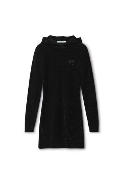 画像1: alexanderwang アレキサンダーワン 　エンボスロゴ フーディー ミニドレス (1)