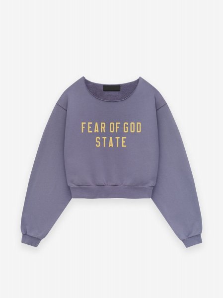 画像1: ESSENTIALS FEAR OF GOD Womens Heavy Fleece Raw Cropped Crewneck フリース (1)