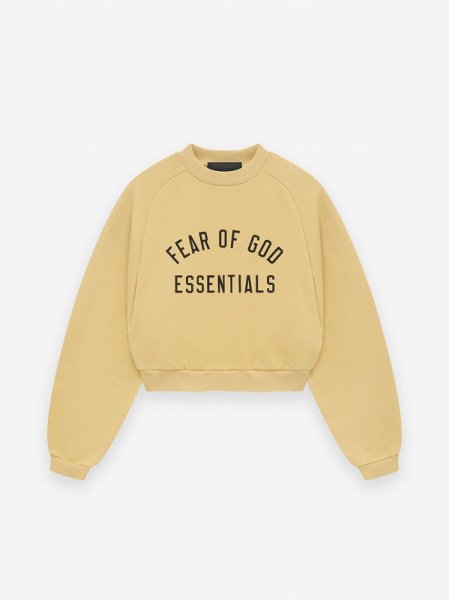 画像1: ESSENTIALS FEAR OF GOD Womens Fleece Cropped Crewneck スウェット (1)