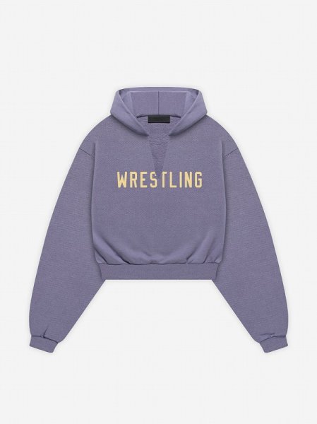 画像1: ESSENTIALS FEAR OF GOD Womens Heavy Fleece Cropped V-Neck Hoodie フーディー (1)