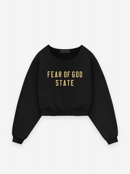 画像1: ESSENTIALS FEAR OF GOD Womens Heavy Fleece Raw Cropped Crewneck フリース (1)