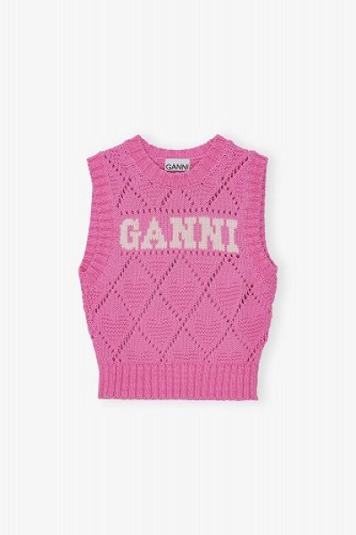 画像1: 【正規取扱店販売品】GANNI  ガニ―  PINK VEST　ピンクベスト (1)