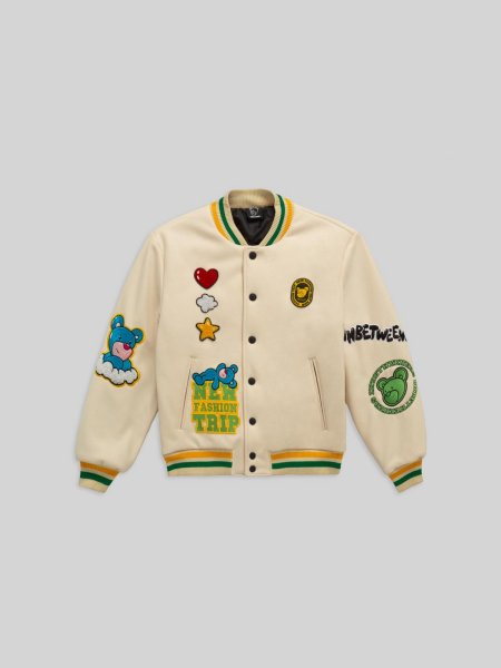 画像1: inBetweeners "VANILLA" Appliqué stadium jacket (1)