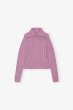 画像1: 【正規取扱店販売品】GANNI  ガニ―  Pink Highneck Zip Cardigan　ピンクハイネック　ジップカーディガン (1)