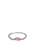 画像1: DIESEL Dx1445 Red enamel and stainless steel chain bracelet ディーゼル  ブレスレット (1)