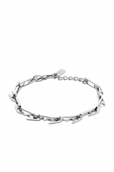 画像1: DIESEL dx1536040 Stainless Steel Interlocking D Logo Chain Bracelet ディーゼル  ブレスレット (1)