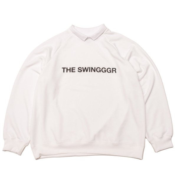 画像1: THE SWINGGGR  COLLARED SWEAT PO,WHITE (1)