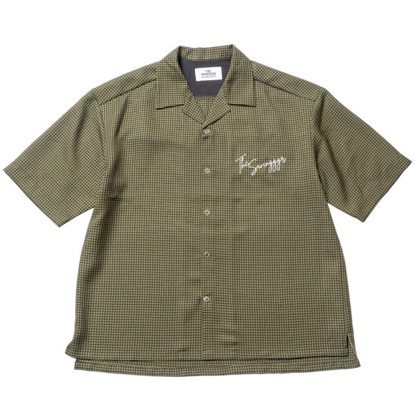 画像1: THE SWINGGGR  OPEN SHIRT, GREEN CHECK (1)