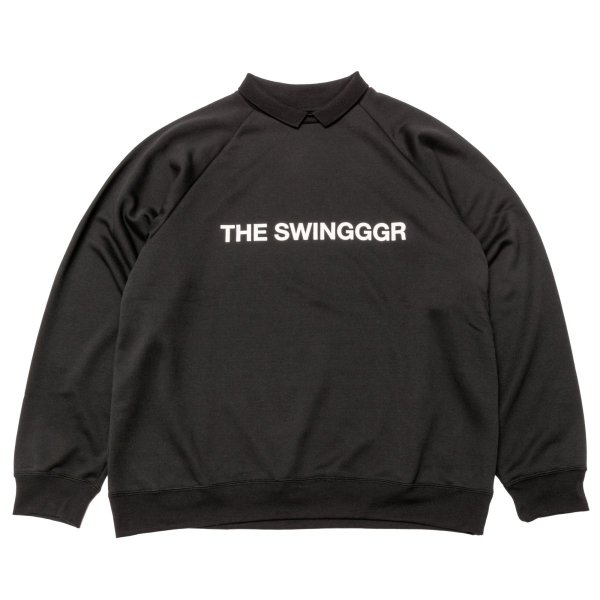 画像1: THE SWINGGGR  COLLARED SWEAT PO,BLACK (1)