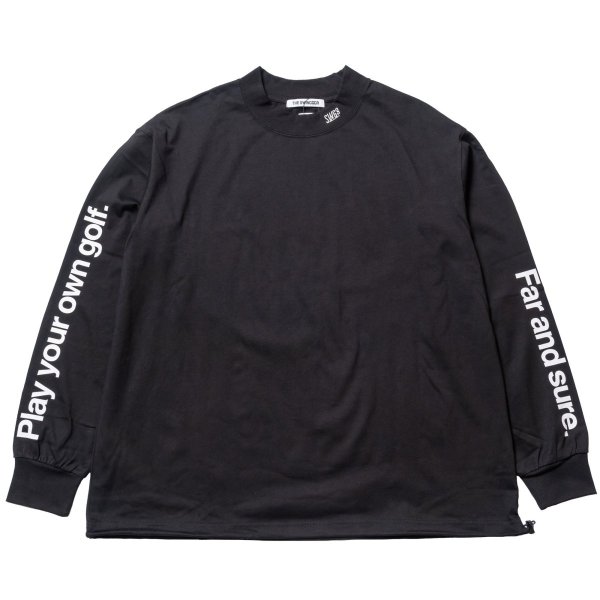 画像1: THE SWINGGGR  MOCK NECK L/TEE - B, BLACK (1)