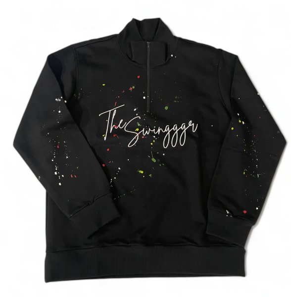 画像1: THE SWINGER　ZIP UP HI NECK SWEAT PAINTED (1)