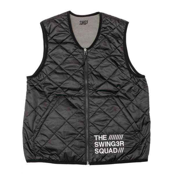 画像1: THE SWINGER　QUILT REVERSIBLE VEST, BLACK&GRAY (1)