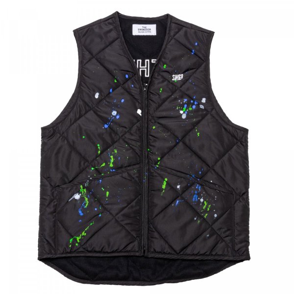 画像1: THE SWINGER　QUILT VEST, PAINTED, BLACK (1)