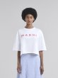 画像2: MARNI マルニ　ホワイト ジャージーコットン製Tシャツ、チェックマルニロゴ入り (2)