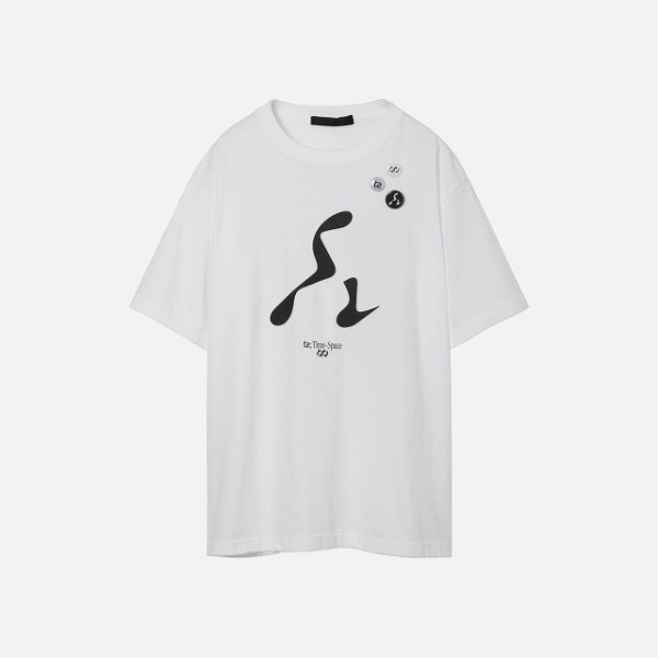 画像1: th products　TARO HORIUCHI  Graphic Print Tee / white (1)