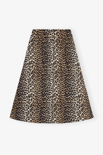 画像1: GANNI ガニー Leopard Printed Elasticated Maxi Skirt (1)