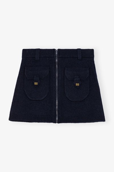 画像1: GANNI ガニー Dark Blue Mini Skirt (1)