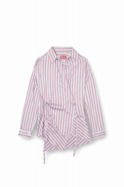 画像1: DIESEL Women’s ディーゼル Asymmetrical wrap shirt (1)