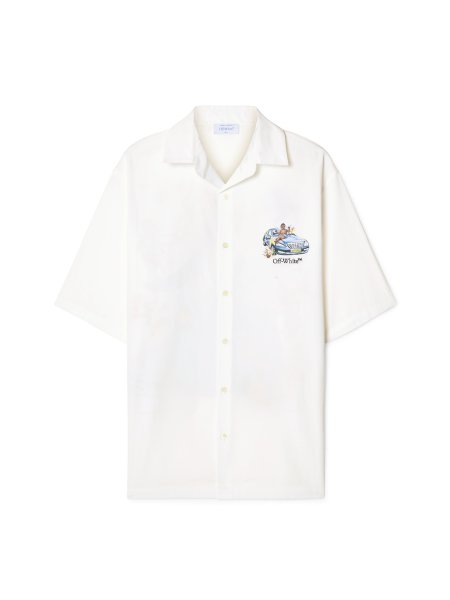 画像1: Off-White™ white fresco arrow bowling shirt (1)