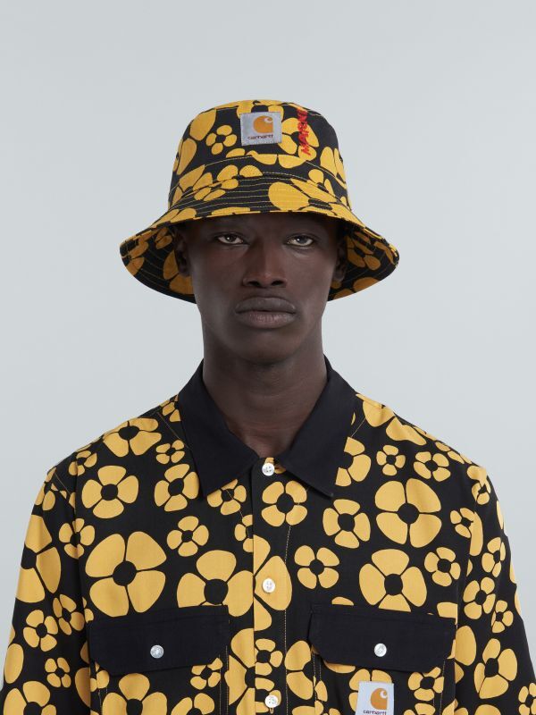 即納超歓迎[新品]MARNI CARHARTT WIP マルニ バケットハット 黄色 花柄 帽子