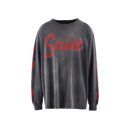 SAINT Mxxxxxx セントマイケル FOOT PRINT LS TEE ロンT