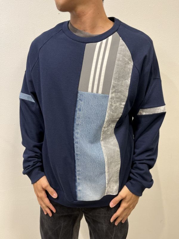 Qbism blue Adidas sweatshirt + men's denim jacket