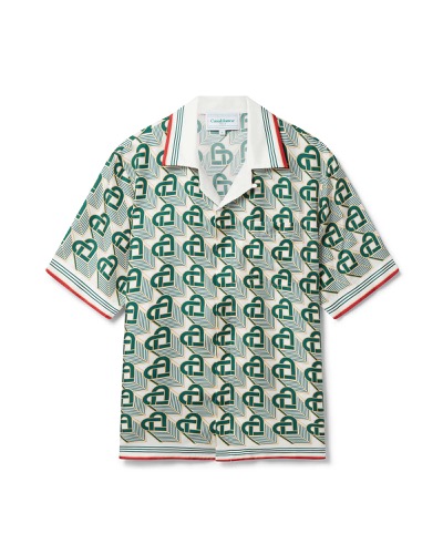 CASABLANCA カサブランカ Heart Monogram Silk Shirt シルクシャツ