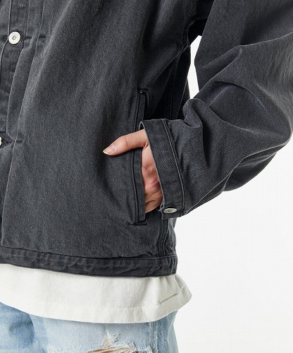 KURO POWER SHOULDER DENIM JACKET / BLACK クロ パワーショルダー