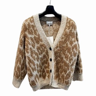 GANNI ガニ― LEOPARD JACQUARD CARDIGAＮ レオパードジャカード