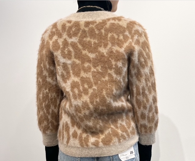 GANNI ガニ― LEOPARD JACQUARD CARDIGAＮ レオパードジャカード