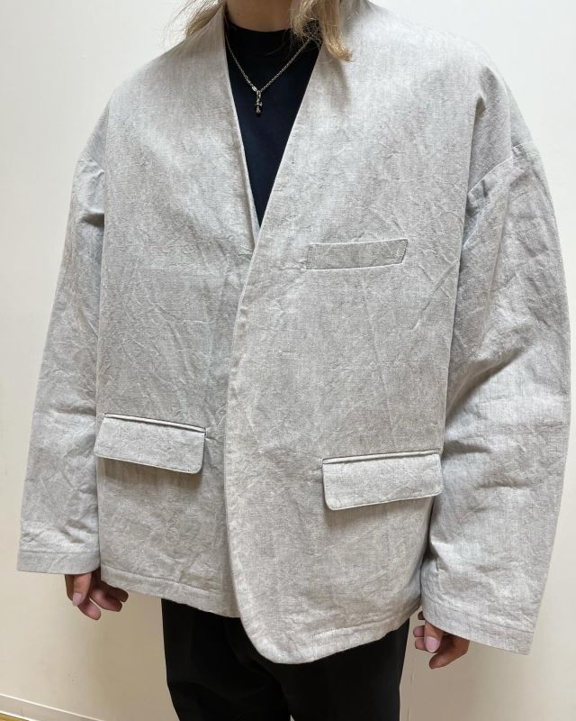 EXTRAVER COLLARLESS JACKET エクストラバー ノーカラージャケット